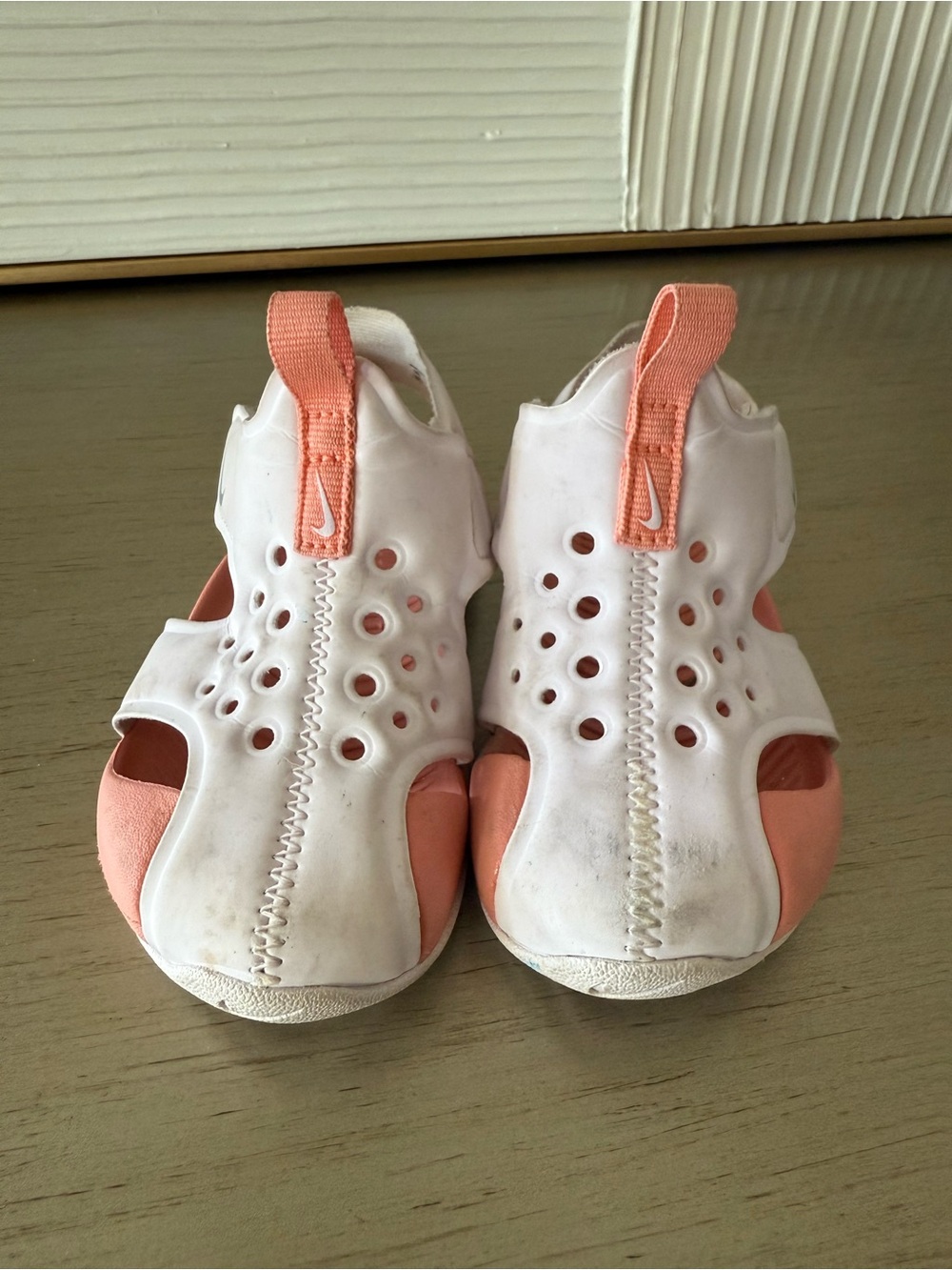Nike Kids White and Coral Pink Water Shoes